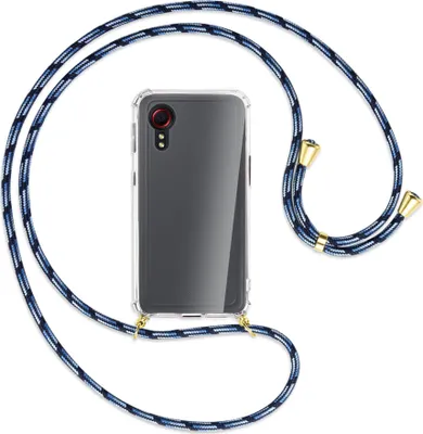 Produktbild von Handykette Backcover-Schutzhülle mit Band (Metall goldfarben) für Samsung Galaxy Xcover 5 (G525) - Blautöne