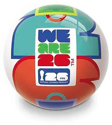 Zdjęcie produktu dla Piłka do piłki nożnej Happy People, Mistrzostwa Świata 2026, Meksyk, średnica 23 cm, waga 105 g, wielokolorowa