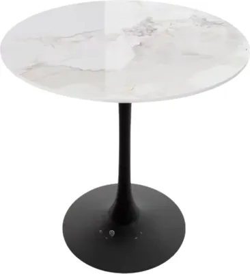 Immagine prodotto di Tavolo da pranzo rotondo - Gesinterde Steen e metallo - Tavolo da bistrot - Altezza 78 cm - Moderno e lussuoso