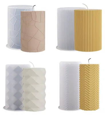 Produktbild von 4-teiliges Silikon-Kerzenform-Set, 3D-DIY-Silikonformen für Kerzenherstellung, Bastelarbeiten und Dekorationen.