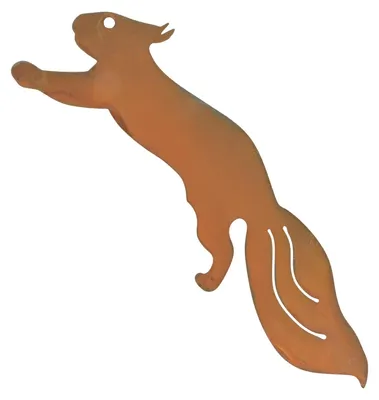 Rost-Eichhörnchen-Figur aus Metall, 42 x 15 cm, Gartendeko