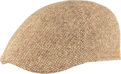 Mayser 6-teilige melierte Flatcap Paddy Woll-Strukturstoff in beige