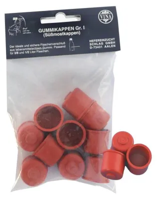 Produktbild von Süßmostkappen Gummikappen Gr.1 ohne Loch Ø 24 mm 10 Stk 10 Stück, Ø 2,4 cm