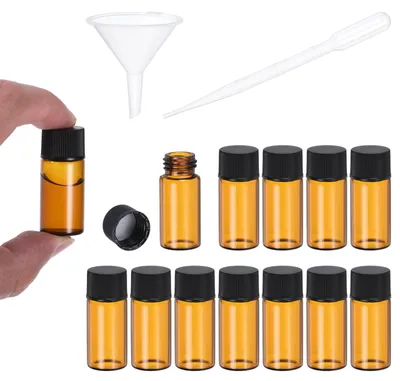 Zdjęcie produktu dla Dekoracyjna butelka 5 ml, bursztynowa, szklana butelka z kroplomierzem