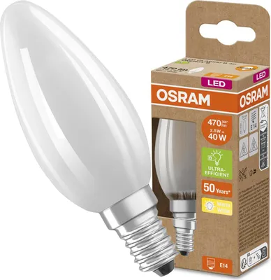 Zdjęcie produktu dla Osram AC45272, 2,5 W, 40 W, E14, 470 lm, 50000 h, Ciepłe białe