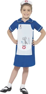 Produktbild von Eifrige Krankenschwester-Kinderkostüm blau