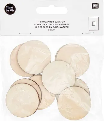 Produktbild von 12 natürliche Holzkreise - 38 mm