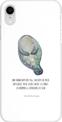 Produktbild von Mr. & Mrs. Panda Iphone XR Handyhülle Seekuh Happy - Weiß - Geschenk, Freundin, Meer, Respekt, Premium Kunststoff, Handy Case, Liebeskummer, Achtsamkeit, Selbstliebe