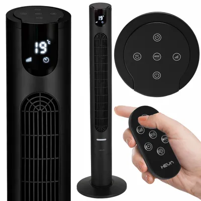 Zdjęcie produktu dla HEVA TAVO Wentylator Kolumnowy Jonizacja Pilot Timer Czarny