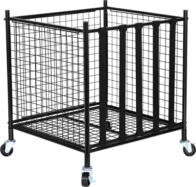 Immagine prodotto di Carrello SucceBuy per riporre i palloni sportivi, gabbia da basket con chiusura a chiave e cinghie elastiche, organizzatore in acciaio per uso interno ed esterno, ideale per garage, gruppi di gioco, palestre e scuole