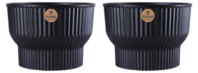 Productafbeelding van Vyveo - Bloempot Norma - Set van 2 - Zwart - 35x24 cm