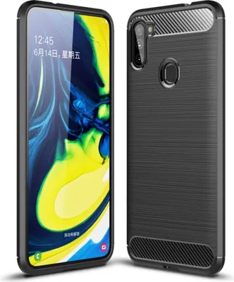 Zdjęcie produktu dla Ochronne etui na telefon Samsung Galaxy A11 Case Cover Carbon Optics Grey