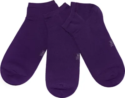Produktbild von Damen Sneaker Socken 3-er Pack Unifarben Aubergine Größe 39-42 Glatt