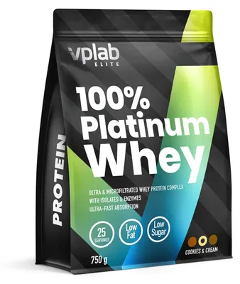 Produktbild von VPLab Molkenprotein Pulver 750 g 25 Portionen Kekse und Sahne für Muskelaufbau
