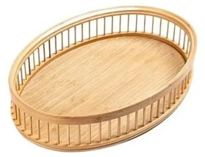 Image de Plateau de service en bois pour snacks et boissons