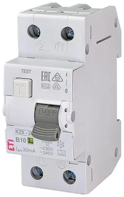 Obrázok produktu pre ETI FI-LS vypínač KZS-2M B, 2-pólový, typ A, 10 A, 30 mA