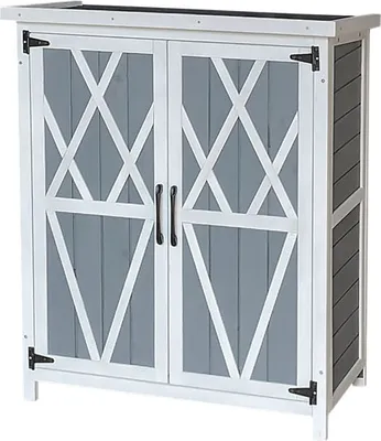 Immagine prodotto di Home Deluxe Armadio da giardino YANA - misura M | Armadio in legno resistente alle intemperie per giardino e terrazza