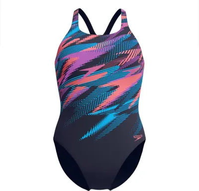 Produktbild von Speedo Medalist Badeanzug mit Digitaldruck Damen marine hellblau Gr 44
