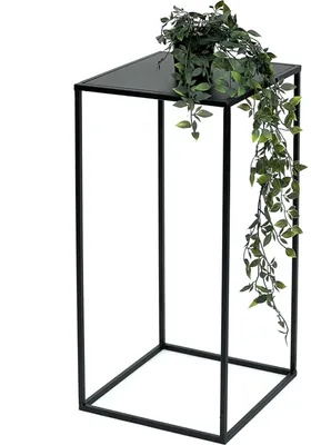 Image de DanDiBo Tabouret pour fleurs Métal Noir Angulaire 60 cm Support pour fleurs Table d'appoint 96312 L Colonne pour fleurs Moderne Support pour plantes Tabouret pour plantes