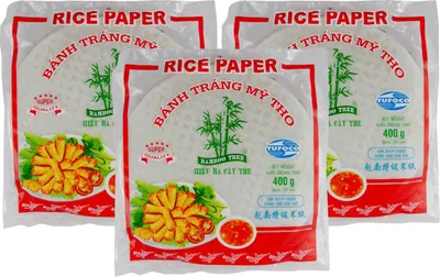 Produktbild von [ 3x 400g ] BAMBOO TREE Reispapier, rund Ø 22cm zum Frittieren / Bahn Trang My Tho / aus Vietnam