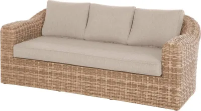 Produktbild von Gartensofa "mooréa" savana 3-sitzer aluminium mit epoxy-behandlung aus geflochtenem harz - Hespéride