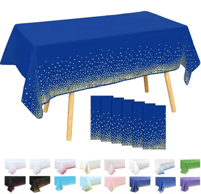 6er-Set Kunststoff-Tischdecken, Punkte, 137x274 cm, rechteckig