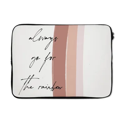 Produktbild von MuchoWow® Laptop Hülle 13 Zoll Regenbogen - Immer auf den Regenbogen zugehen - Zitate - Text Laptoptasche - Laptophülle - Sleeve - Rundumschutz