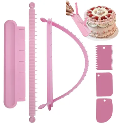 Tortendekorations-Set: 2 Bogenlineale + 3 Schaber, 24,89 cm