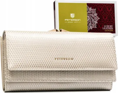 Produktbild von Große, horizontale Damenbrieftasche aus Naturleder - Peterson