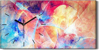 Produktbild von Wanduhr Uhr Wandbild Leinwand Geräuschlos 60x30 Malerei Abstrakte Kunst - schwarze Hände