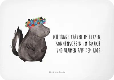 Produktbild von Mr. & Mrs. Panda magnet Stinktier Mädchen - Weiß - Geschenk, Namaste, Wildtier, Raubtier, Yoga, haftmagnet, zettelhalter, Notizhalter, Kühlschrankmagnet, memomagnet