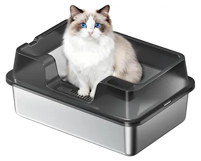 Productafbeelding van RVS kattenbak XXL, grote rvs kattenbak, grote capaciteit, lekvrij