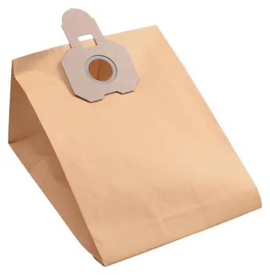 A single brown paper vacuum cleaner bag is shown against a white background.
