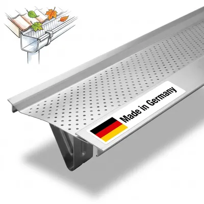 Produktbild von Zambelli Dachrinnen Laubschutz 2 m Gutter Stark 333 mm 6 tlg, Aluminium, incl. Halter und Klammern