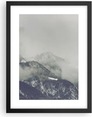Produktbild von Gerahmtes Poster - Schwarzer Rahmen - Berge Wald Nebel - 30x40 cm - Wand Bild - Wanddeko - Wandbilder - Kunstposter - Wandposter - Bilderrahmen - Bilder - Kunstdruck - Wandbild - P2BPA30x40-4270