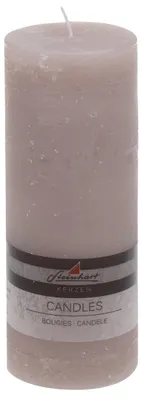 Produktbild von Stumpenkerze "Raureif" Taupe 200/78 mm