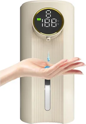 Image de Distributeur automatique de savon beige avec capteur tactile et une capacité de 350 ml