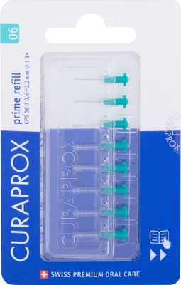 Immagine prodotto di Curaprox CPS 06 Prime Spazzolini interdentali di ricarica Turchese 8 pezzi