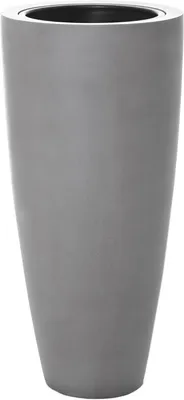 Produktbild von VIVANNO Pflanzkübel Fiberglas CITY Rund, Betongrau Beton-Design - 37x80 cm