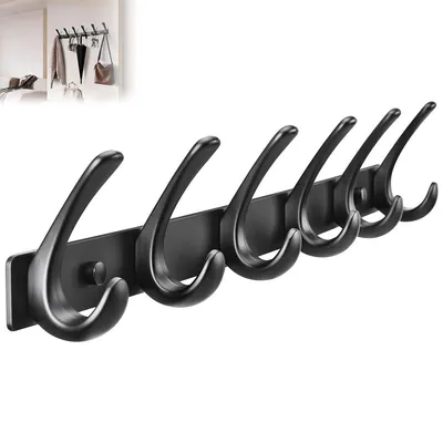 Produktbild von Robuster einreihiger Wandhaken für Ankleidezimmer, Badezimmer und Handtücher, Türhaken zur Wandmontage, ideal für Kleidung und Handtücher