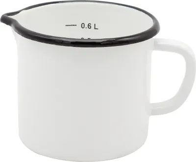Produktbild von Milchtopf 0,6 Liter mit Ausguss und Skala, Emaille weiß