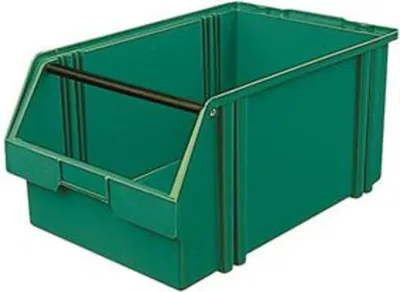 Produktbild von LA KA PE Sichtlagerkasten Größe 1A grün Länge 500 / 450 x Breite 300 x Höhe 230mm aus Polystyrol stapelbar - LK1A