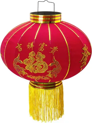 Produktbild von Chinesischer Stoff-Lampion rot