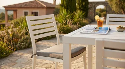 Immagine prodotto di Milani Home - sedia da giardino, alluminio, impilabile con cuscino, tortora