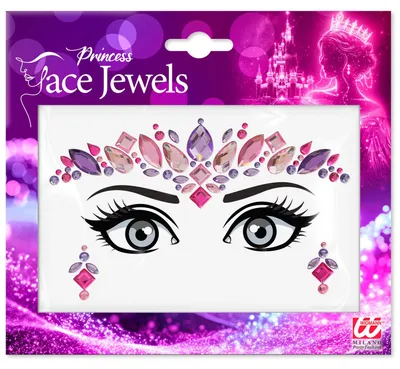 Produktbild von Face Jewels "Prinzessin" | Mehrfarbig - Selbstklebende Glitzersteine