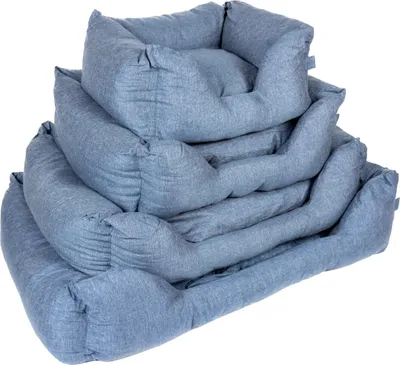 Image de Lit pour chien Duvo+ Textura, forme rectangulaire, couleur bleue, taille L