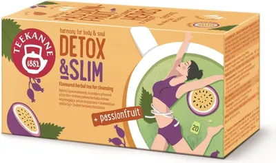 Produktbild von Teekanne Detox & Slim Passionsfrucht Kräutertee 20 Beutel - Brennnessel Grüntee
