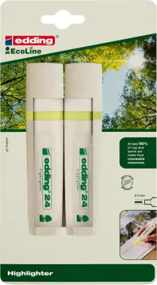 Image de edding 24 EcoLine Surligneur jaune (blister de 2)