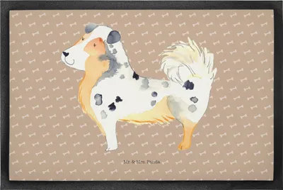 Produktbild von Mr. & Mrs. Panda Schmutzfänger Hund Australien Shepherd 50 x 75 cm - Hundeglück - Geschenk, Fußabtreter, Türmatte, Schmutzfangmatte, Sprüche, Spruch, Schmutzmatte