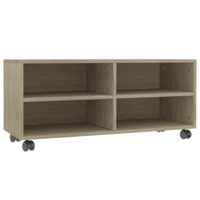Image de vidaXL Armoire TV avec roulettes Chêne Sonoma 90x35x35 cm Bois composite